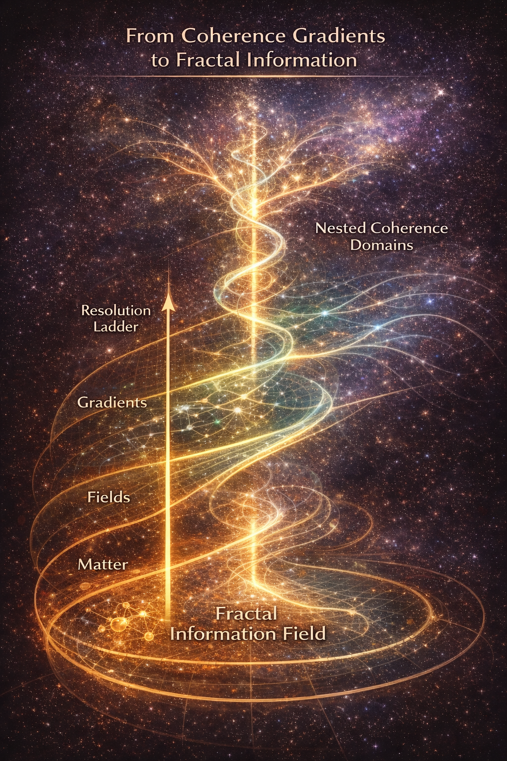 From Coherence Gradients to Fractal Information, Paper III